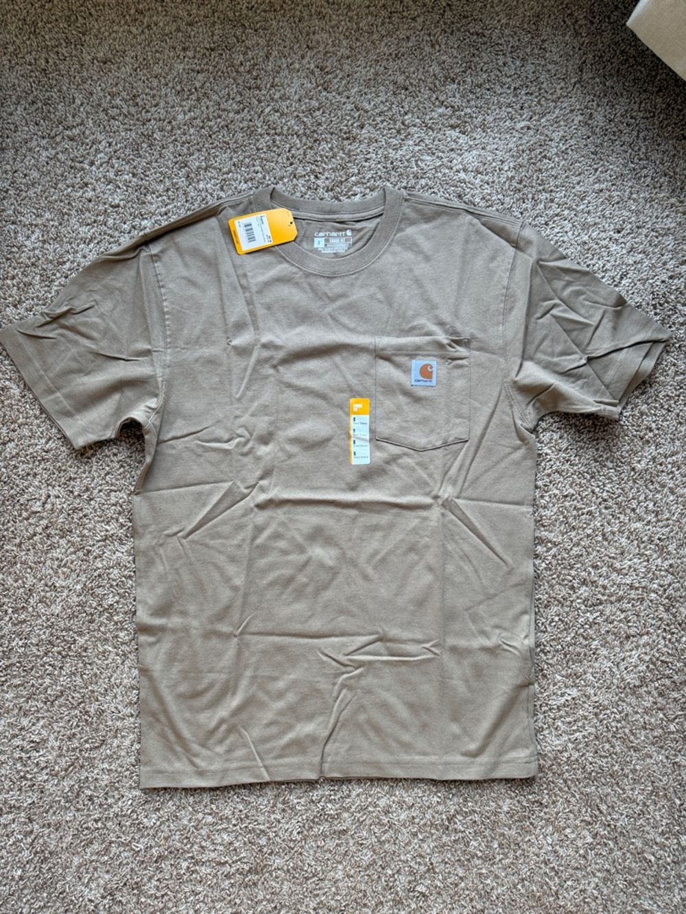NWT - Carhartt Loose Fit Short-Sleeve Pocket T-Shirt, Desert, Small - Picture 2 of 4